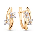 Серьги из красного золота с фианитами