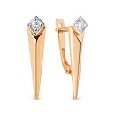 Серьги из красного золота с фианитами