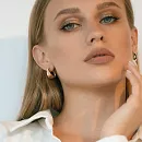 Серьги из красного золота с фианитами