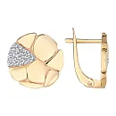 Серьги из красного золота с фианитами