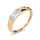 Кольцо из красного золота с фианитом