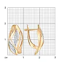 Серьги из красного золота с фианитами