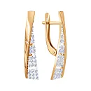 Серьги из красного золота с фианитами