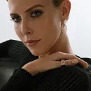 Кольцо из красного золота с фианитами