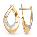 Серьги из красного золота с фианитами