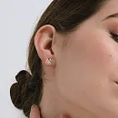 Серьги пусеты из красного золота с фианитами