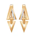 Серьги из красного золота с фианитами