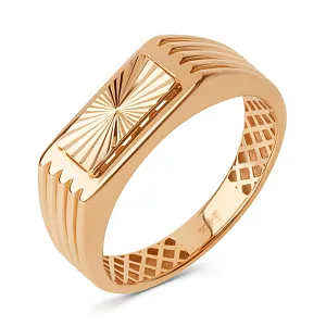 Кольцо печатка из красного золота