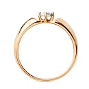 Кольцо из красного золота с бриллиантом