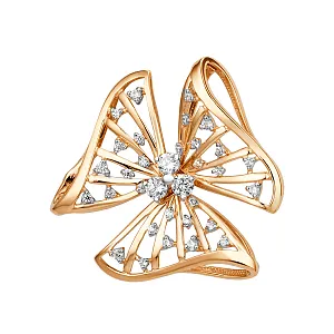 Подвеска из красного золота с фианитами