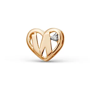 Подвеска из красного золота с фианитом