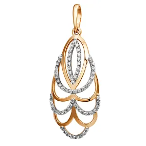 Подвеска из красного золота с фианитами