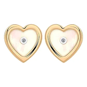 Серьги пусеты из красного золота