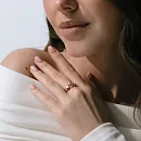 Кольцо из красного золота с фианитами