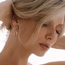 Серьги из красного золота с фианитами