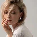 Серьги из красного золота с фианитами