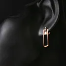 Серьги пусеты из красного золота с фианитами