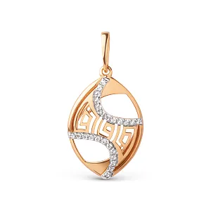 Подвеска из красного золота с фианитами