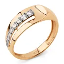 Кольцо из красного золота с фианитами