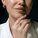 Кольцо из красного золота с фианитами