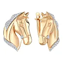 Серьги из красного золота с фианитами