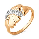 Кольцо из красного золота с фианитами