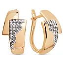 Серьги из красного золота с фианитами