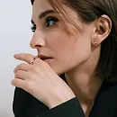 Серьги пусеты из красного золота с фианитами