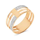 Кольцо из красного золота с фианитами