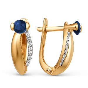 Серьги из красного золота с корундами