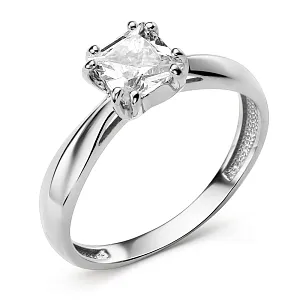 Кольцо из белого золота с фианитом