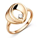 Кольцо из красного золота с фианитом