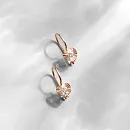 Серьги детские из красного золота с фианитами