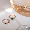 Кольцо из красного золота с фианитом