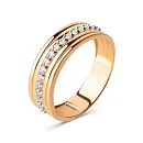 Кольцо из красного золота с фианитами