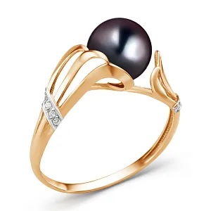 Кольцо из красного золота с фианитами