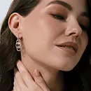 Серьги из красного золота с фианитами