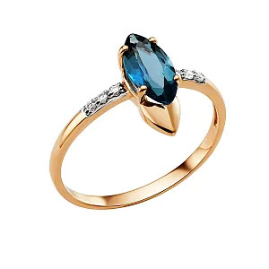 Кольцо из красного золота с лондон топазом