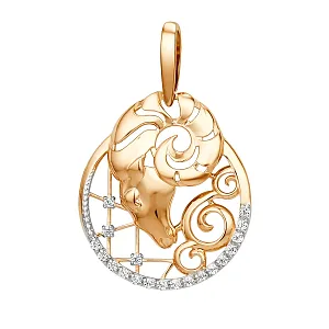 Подвеска из красного золота с фианитами