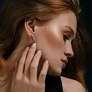 Серьги из красного золота с фианитами