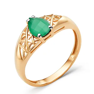 Кольцо из красного золота с фианитом