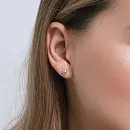 Серьги пусеты из красного золота с фианитами