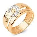 Кольцо из красного золота с фианитами