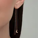 Серьги продевки из красного золота