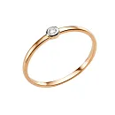 Кольцо из красного золота с фианитом