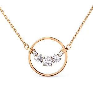 Колье из красного золота с фианитами