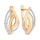 Серьги из красного золота с фианитами