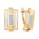 Серьги из красного золота с фианитами