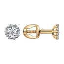 Серьги пусеты из красного золота