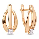 Серьги из красного золота с фианитами